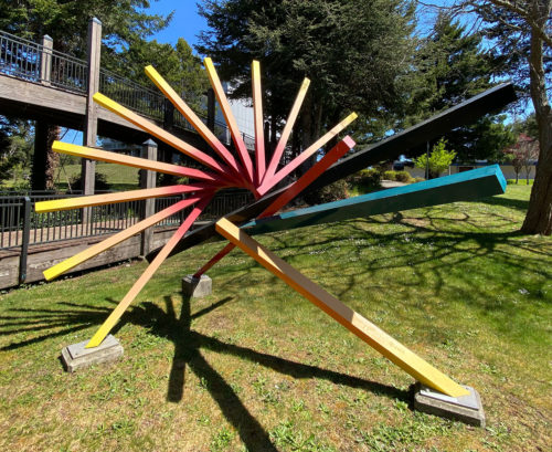 Coos Bay SWOCC Campus Colorful Abstract Sculpture