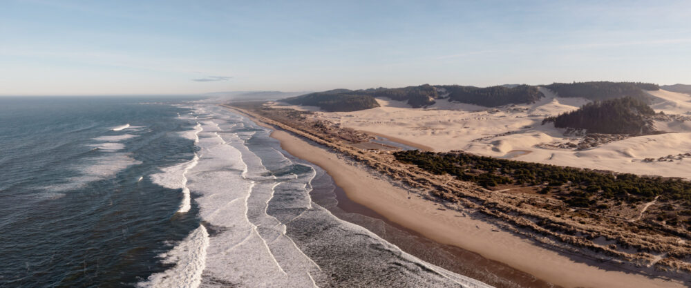 Aerial view of a shoreline