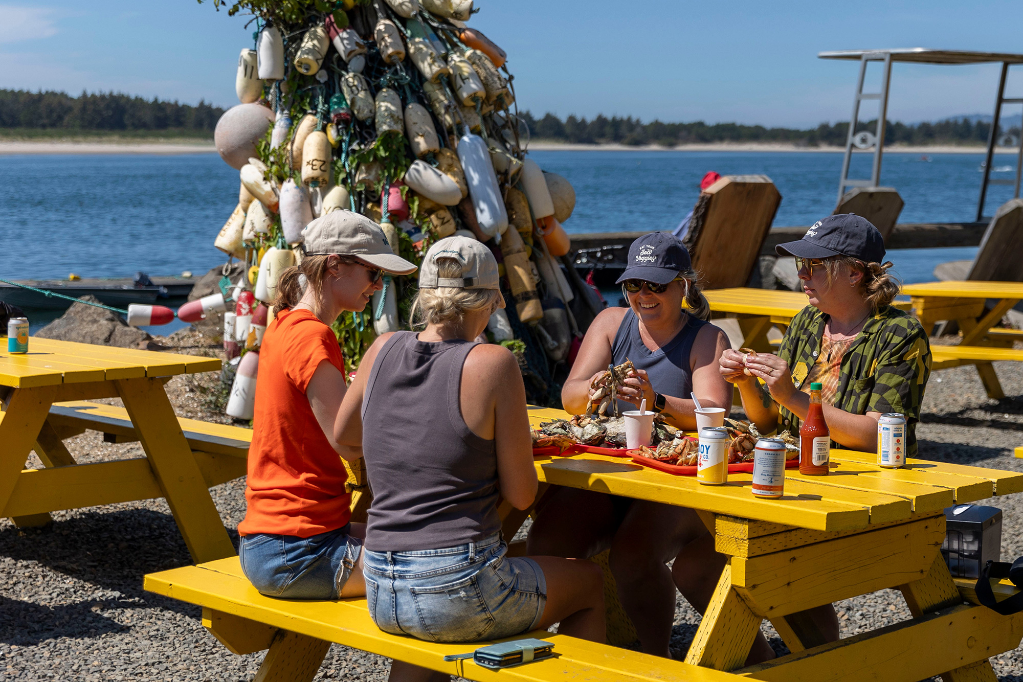 picnic table dining ocean view Jetty Fishery Rockaway by Rachelle Hacmac