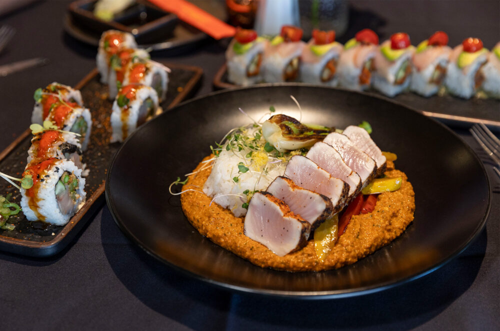 seared Albaocre Tuna ginger carrot puree Kismets Landing by Rachelle Hacmac