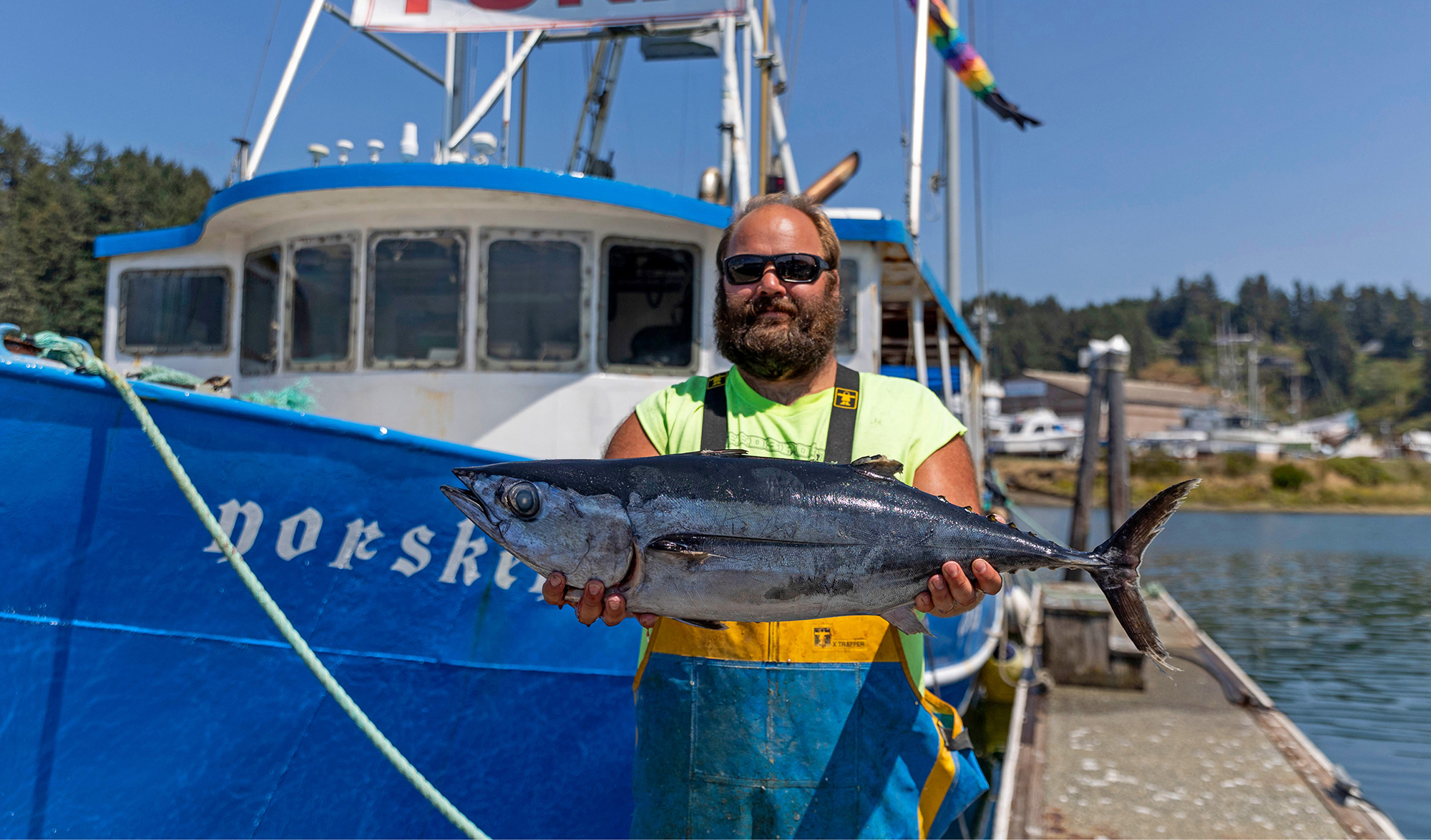 tuna fisherman dock boat Winchester Bay by Rachelle Hacmac